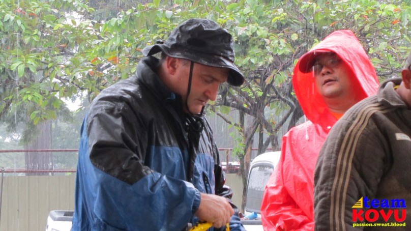The rainy weather is not enough to stop the event