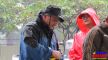 The rainy weather is not enough to stop the event